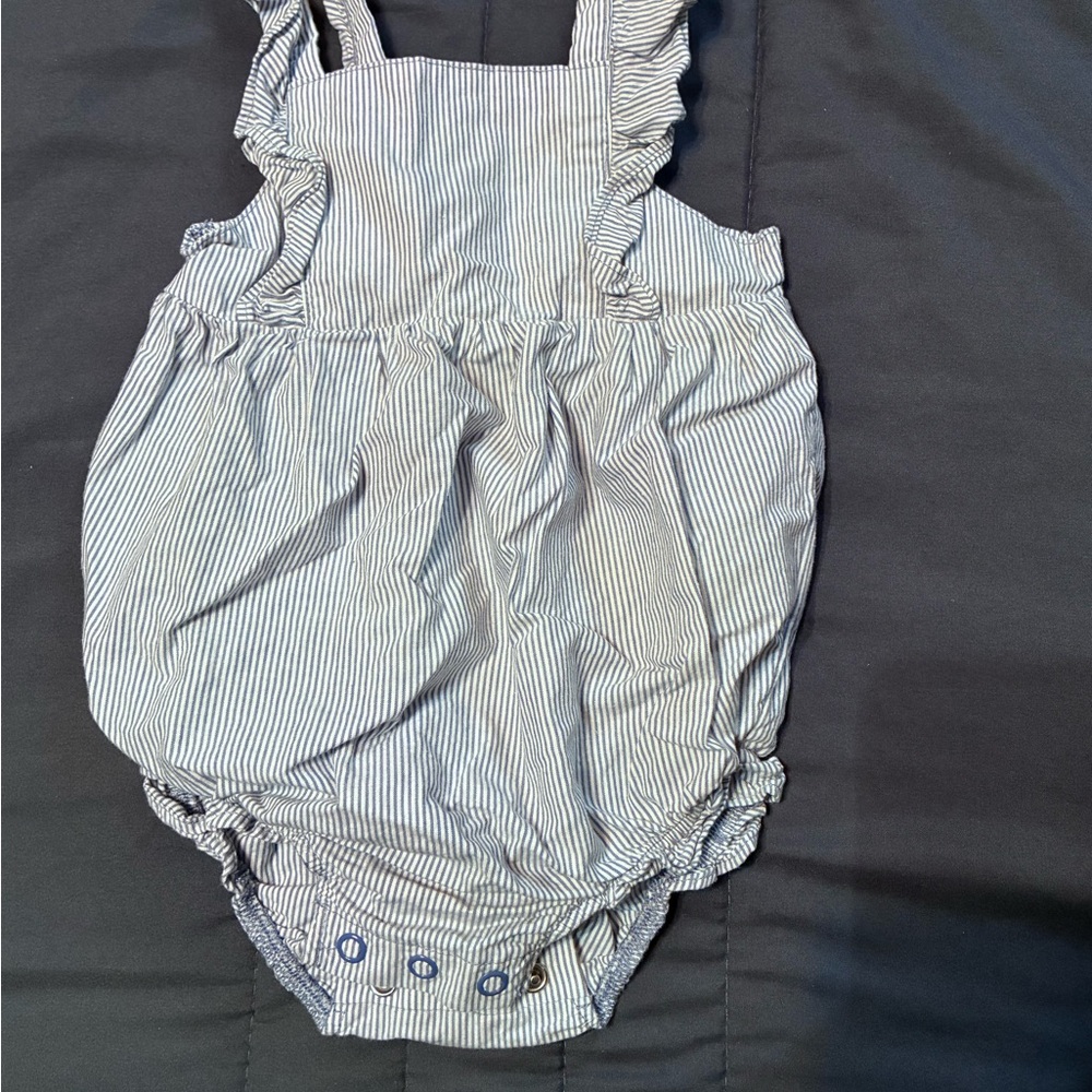 Carter's Blue and White Striped Baby One-Piece Romper